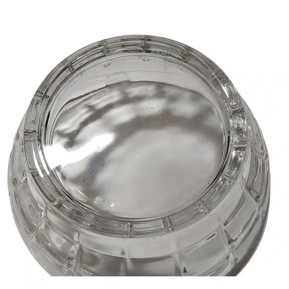 Vintage‎ Borgonovo Apple Sugar Bowl Clear Glass Trinket Dish With Lid Italy